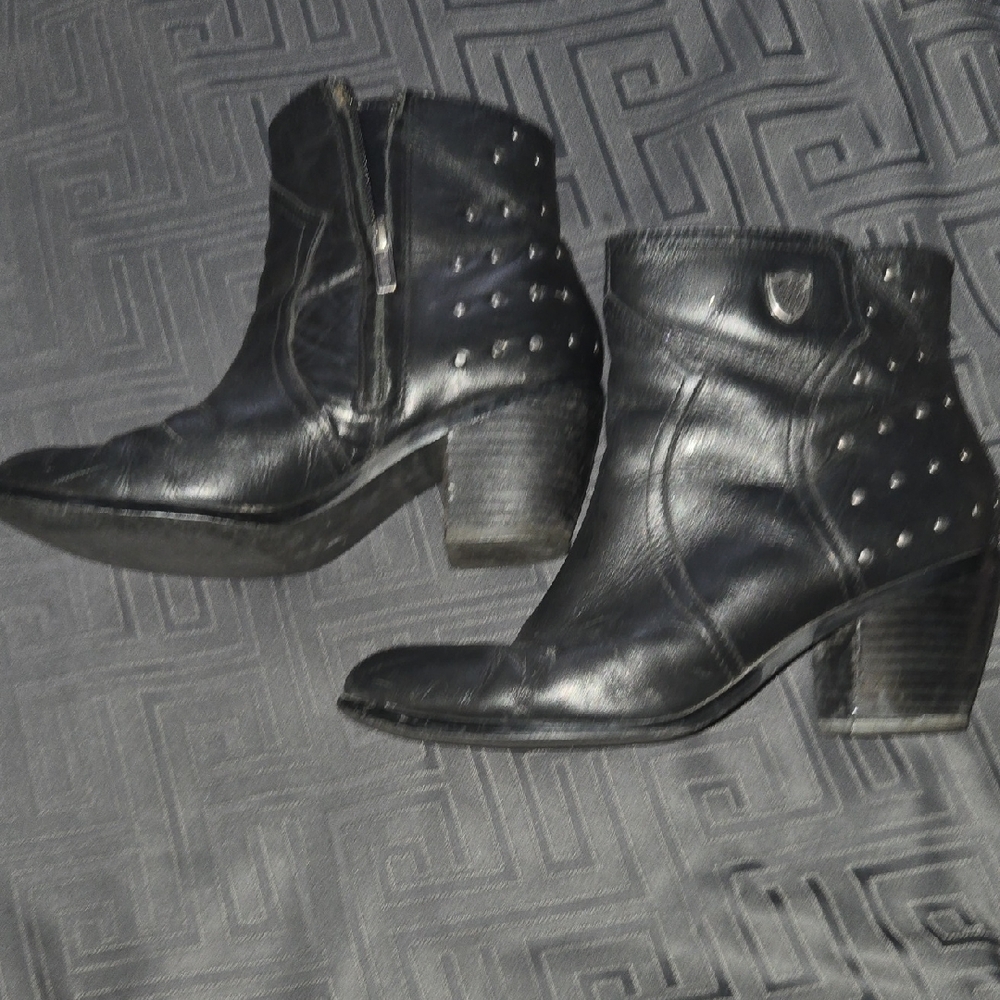 Harley-Davidson Black Studded Ankle Boots